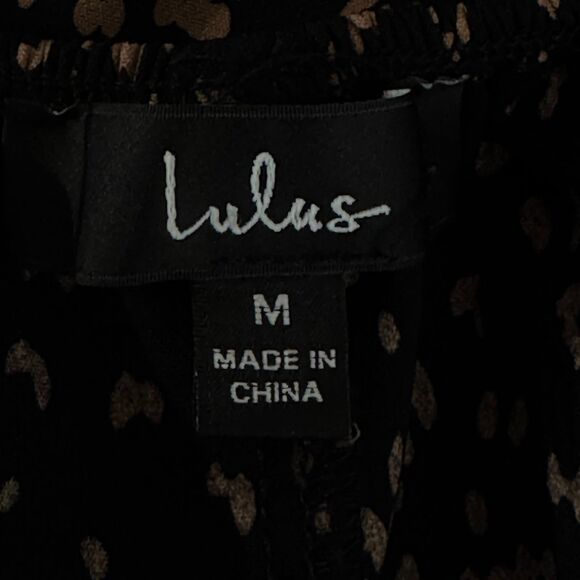 Lulus Adventurous Type Black Dot Off-the-Shoulder Mini Dress Women's Size Medium - Picture 3 of 9